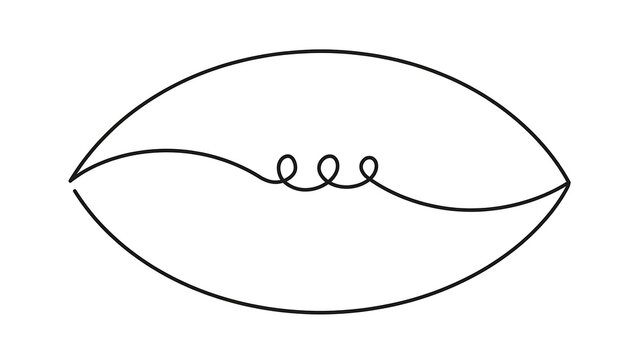 Simple line art mouth white background.