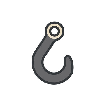 Simple hook icon isolated on transparent background