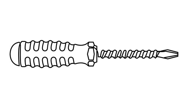 Screw with Phillips head white background.