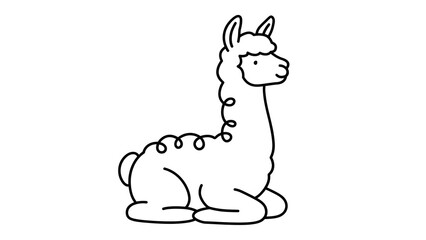 Obraz premium Llama sitting on white background.