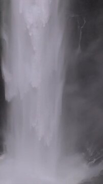 Vertical Aerial View of Barki Waterfall Amid Lush Green Forest Kolhapur Maharashtra