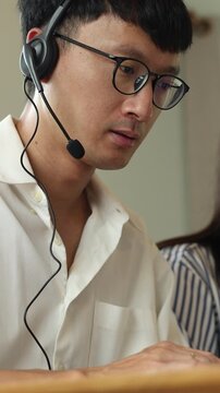 slow motion scene on specialist network engineer talk to colleagues to find the solution to solve the problem on ethernet and internet in data center operation room for technology concept