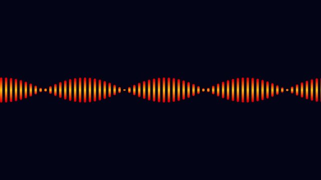  Digital orange audio waveform on dark background, sound wave frequency graphic element