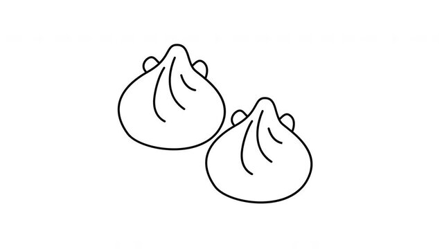 chinese dim sum dumpling outline