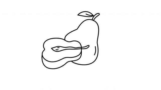 pear with leaf outline