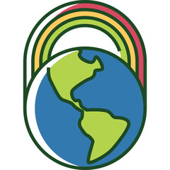 Obraz premium rainbow earth icon