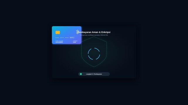 Digital Payment Interface Showing Secure Credit Card Transaction Processing and Success Confirmation