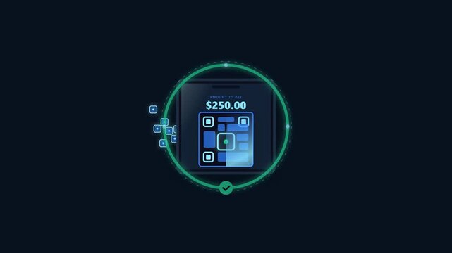 Modern fintech animation showing physical cash transforming into digital payment technology, representing the evolution of a cashless society