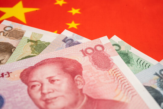 China yuan banknote money, investment economy business and banking.
