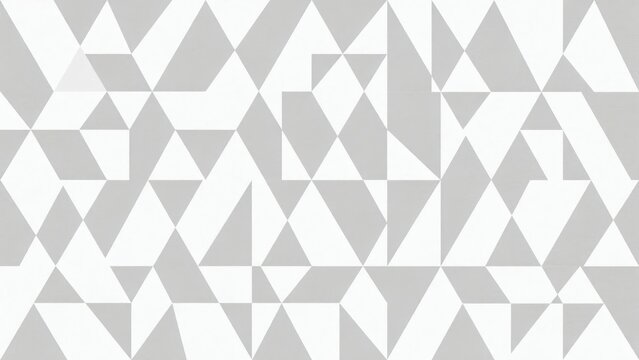 Geometric seamless pattern with abstract triangles in shades of gray and white creating a minimalist mosaic texture for backgrounds