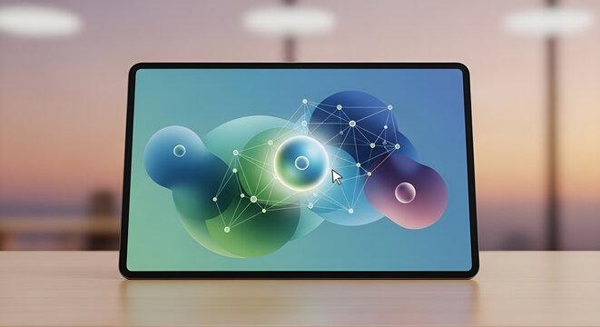 Abstract Digital Network Concept on Tablet Screen