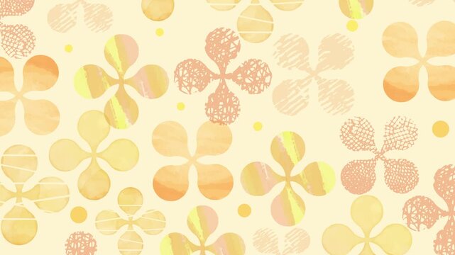 Abstract Four leaf Pattern Loop Background - orange