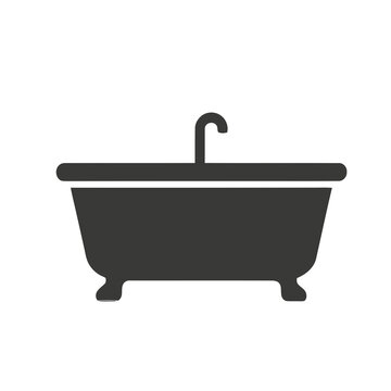 Bathtub icon with faucet