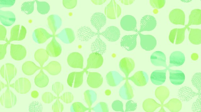 Abstract Four leaf Pattern Loop Background - green