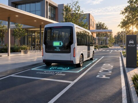 Wireless charging technology for electric airport tow tractor on apron
