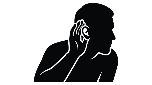 Man Talking On Phone Silhouette A Minimalist Black Graphic