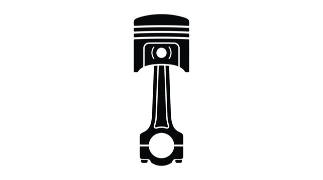 Engine Piston Silhouette A Black Automotive Component Illustration