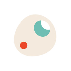 Abstract shape with teal and red circles © arfadan