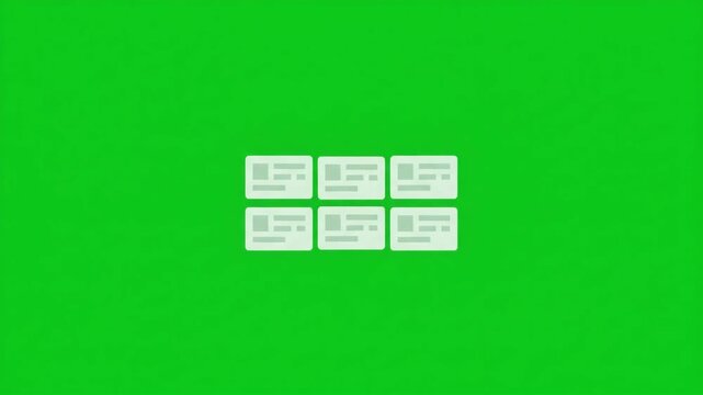 Data blocks merging and organizing animation with green screen background