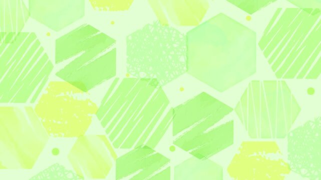 Abstract Hexagon Pattern Loop Background - green