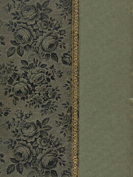 Vintage floral pattern book cover with gold decorative border