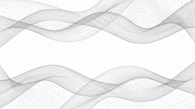 Horizontal Wireframe Wave Bands Abstract Minimalist Banner Background