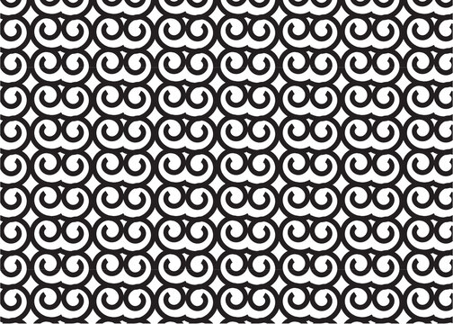 Repeating floral ornament pattern on a white background