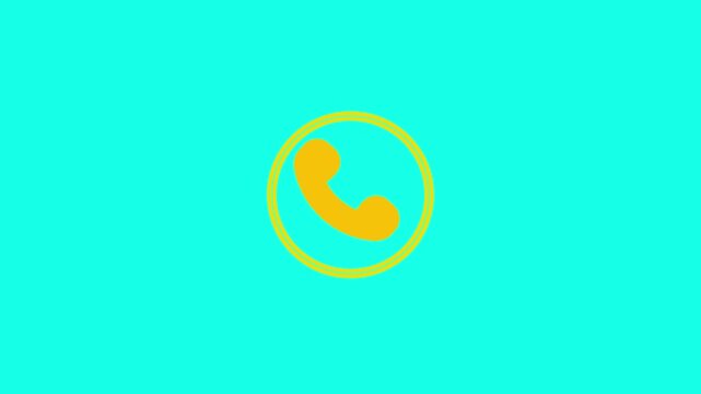 Telephone handset icon set against a vibrant teal background serves as a visual communicator for modern contact methods and professional communication channels intended for efficient customer support.