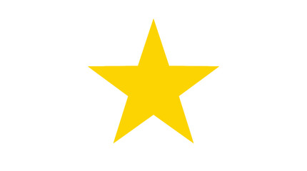 Fototapeta premium A bright yellow five-pointed star isolated on a white background.
