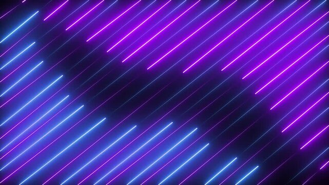 Abstract Blue Neon Topographic Lines Animated Background