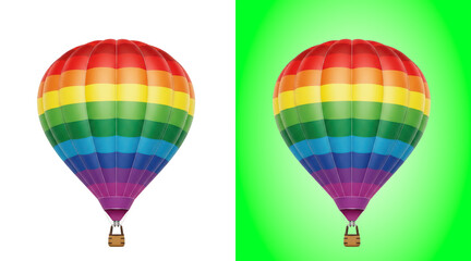 Colorful rainbow hot air balloons floating in sky © SP Creative Lens