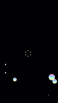 Vertical Rainbow Soap Bubbles Popping Animation Alpha Channel for Social Media Reels 4K