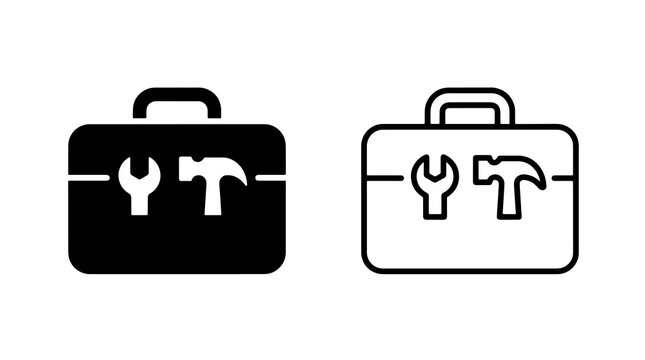 Minimalist toolbox icons featuring wrench and hammer symbols in vector style