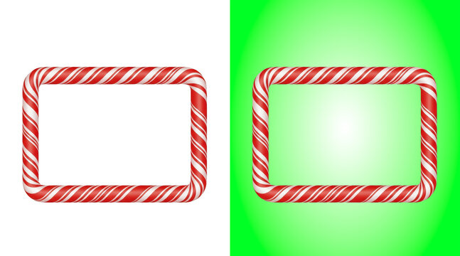 Candy cane rectangular border frame graphic