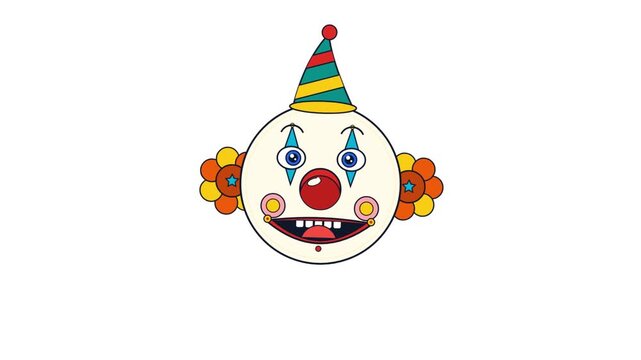 A Playful Animated Clown Face Transformation