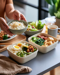 Obraz premium Simple everyday lunch in Taipei apartment