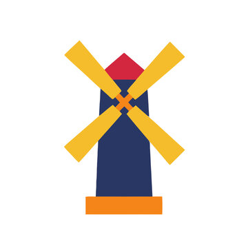 Flat Design Windmill Icon
