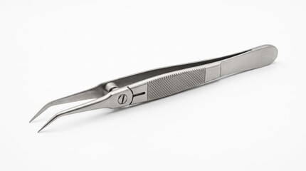 Fototapeta premium Metal curved tweezers for medical or beauty use