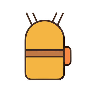Yellow robot head icon with antennae