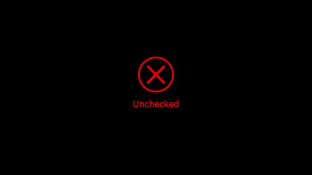 Cross mark animation off white and dark blue background. Tease icon indicate wrong, unchecked, and unfinished concept. Animation of crossed lines, denial concept, incorrect cross symbol.