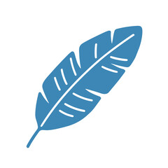 Blue feather illustration isolated on transparent background © dila