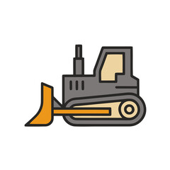 Bulldozer illustration isolated on transparent background © dila
