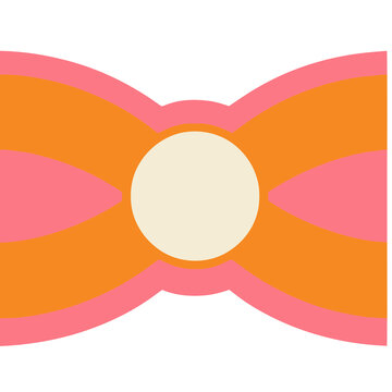 Abstract Bow Shape with Cream Circle Isolated