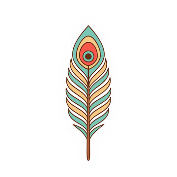 Stylized Peacock Feather Illustration