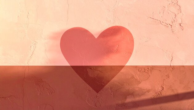 red heart on wooden background