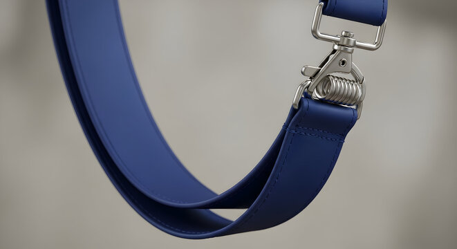 Elegant Blue Leather Strap with Metal Clasp Showcasing Tailored Design and Modern Aesthetic