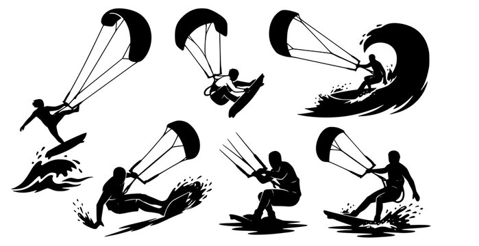 Dynamic Wakeboarder Hand Drawn Sketch Vector Illustration
