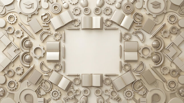Monochromatic 3D relief of industrial mechanical gears.