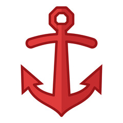 Red anchor icon isolated © ranya