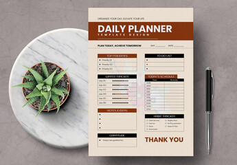 Daily Planner Template for Productivity and Time Management